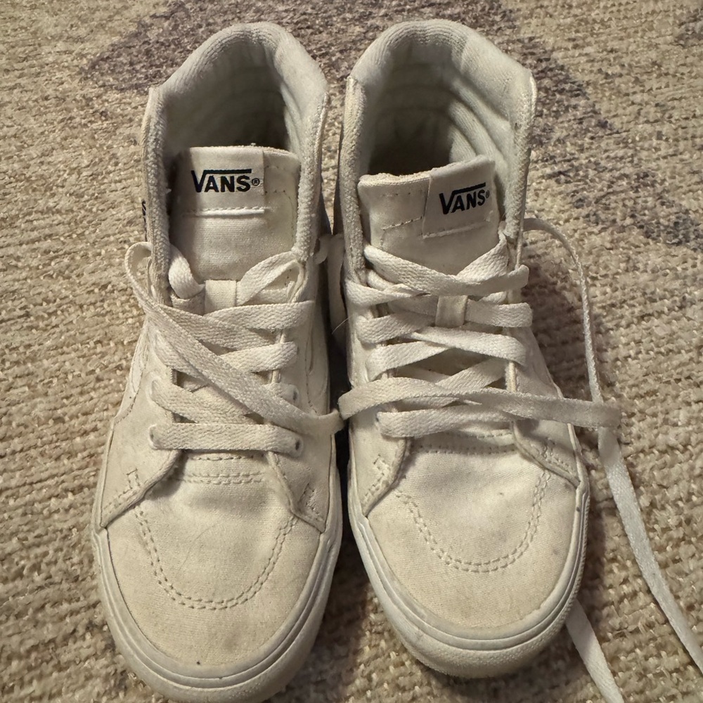 Vans Kids White High-Top Sneakers- sz 1